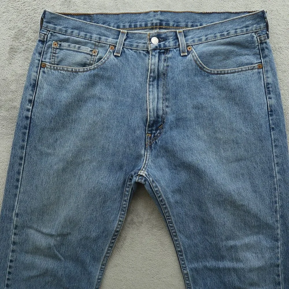 Levi's 505 Jeans Mens Size 36x32 Blue Regular Straight 100% Cotton Denim